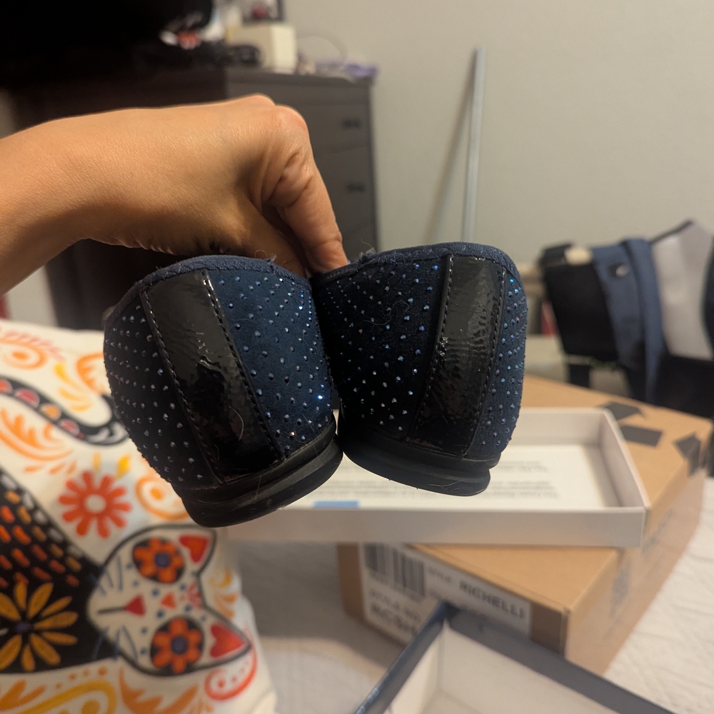 Karen Scott Women's Navy Blue Studded Flats - Picture 9 of 12